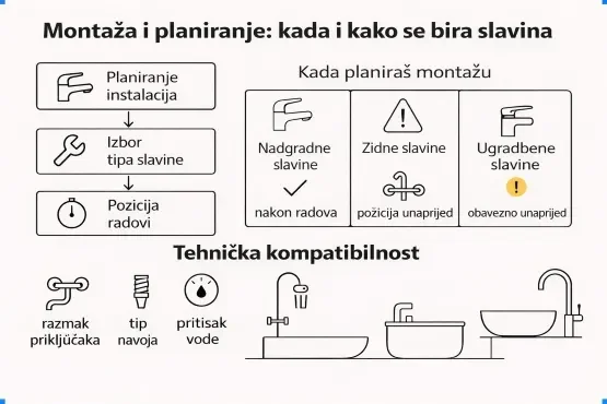 kako se bira slavina za kuhinju ili kupaonicu infografika